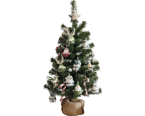 künstlicher Weihnachtsbaum Tannenbaum Lafiora Colorado mit Ornament H 75 cm grün inkl. Baumschmuck