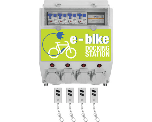 E-Bike Ladestation Steffen für E-Bike und E-Scooter 4 × T13 230 V 1380 W mit Funksteuerung