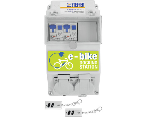 E-Bike Ladestation Steffen für E-Bike und E-Scooter 2 x T13 mit Fernbedienung und Funksteuerung