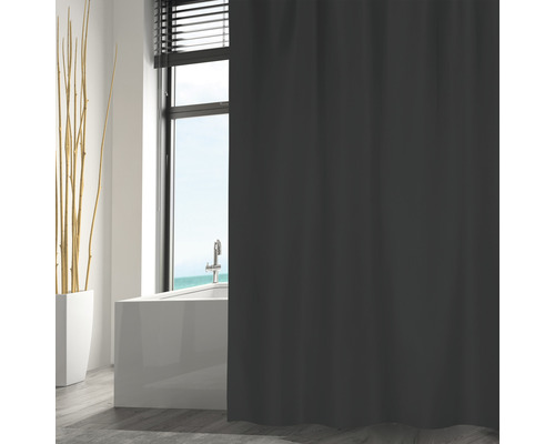 Duschvorhang MSV Textil 180 x 200 cm schwarz