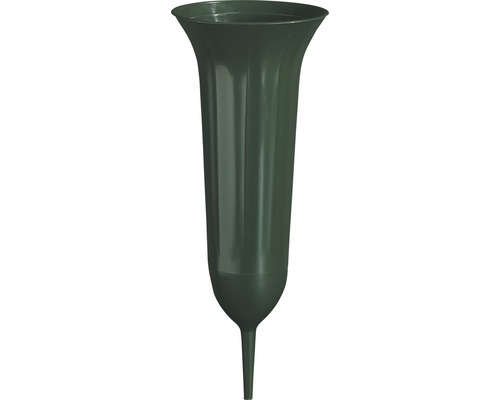 Grabvase geli Kunststoff Ø 9 cm H 21 cm grün