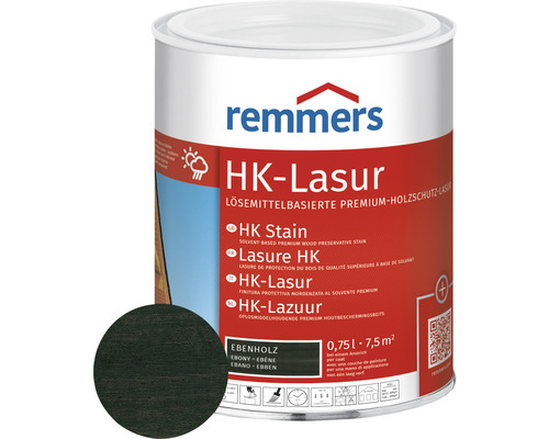 Lasure HK Remmers bois d'ébène 750 ml