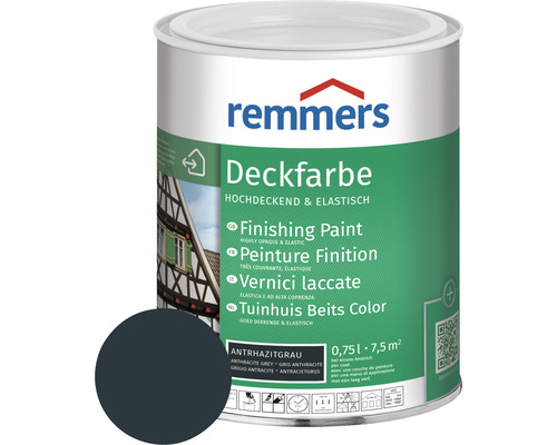 Peinture couvrante pour bois Remmers RAL 7016 gris anthracite 750 ml