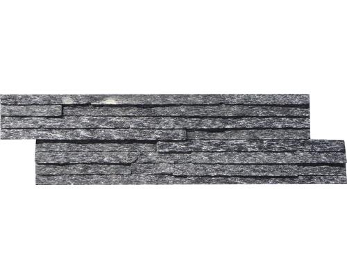 Verblendstein Quarzit schwarz Slimline 10x40 cm