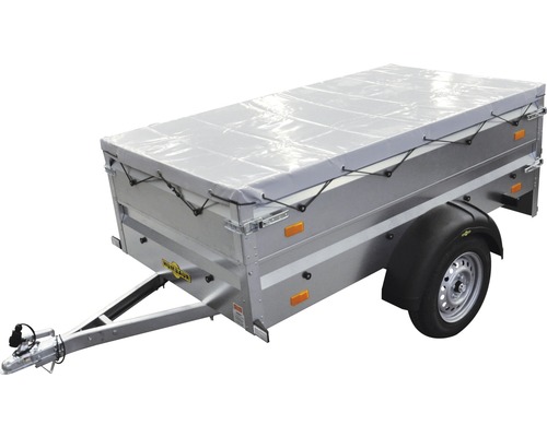 Humbaur Remorque à un essieu Steely Cover Plus 2050x1095x600mm non freinée avec rehausse de ridelle et bâche plate poids total adm. 750kg