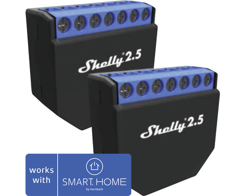 Shelly 2er-Set 2.5 Dual-WiFi-Switch Kompatibel mit SMART HOME by hornbach