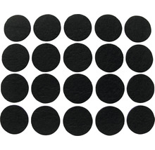 Patin en feutre rond 22 mm noir autocollant 20 pièces - HORNBACH