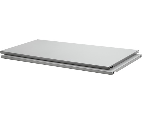 Stahlfachboden B 800 x T 400 mm silber, 2 Stück