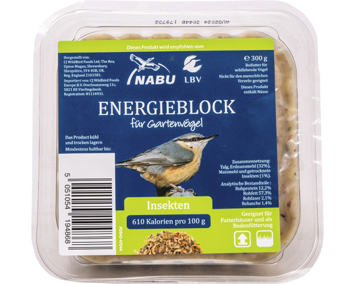 Nourriture pour oiseaux de jardin NABU bloc d'énergie avec insectes -  HORNBACH