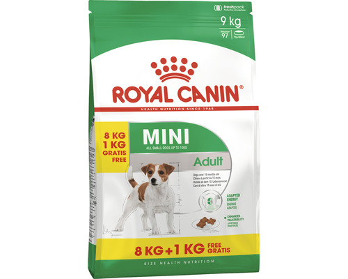 Hundefutter trocken ROYAL CANIN Mini Adult für kleine Hunde 8 kg + 1 kg