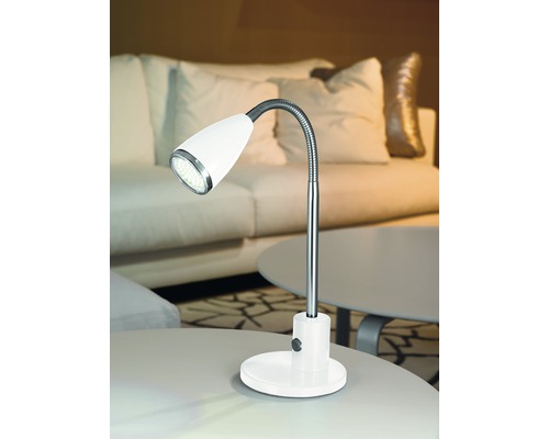 LED Bürolampe 1x3W 200 lm 3000 K warmweiss H 320 mm Fox weiß/chrom