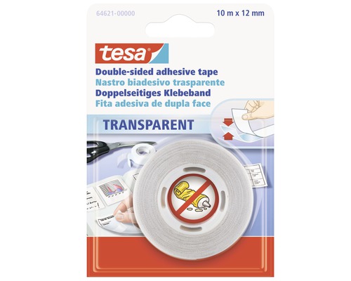 tesa® Doppelseitiges Klebeband transparent 10 m x 12 mm