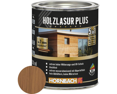 HORNBACH Holzlasur Plus teak 750 ml