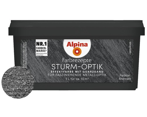 Alpina Effektfarbe Sturm-Optik anthrazit 1 l