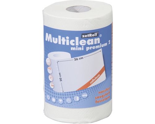Papiertücher Multiclean mini Rolle 2-lagig