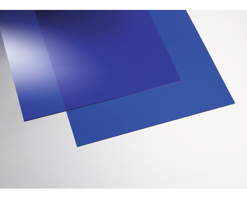 Plaque acrylique couleur 3x250x500 mm lisse bleue