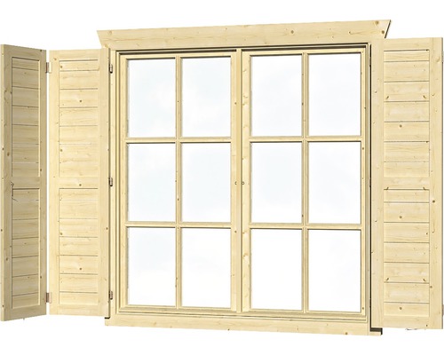 Fensterläden SKAN HOLZ Doppelfenster 28/45 mm gross, natur