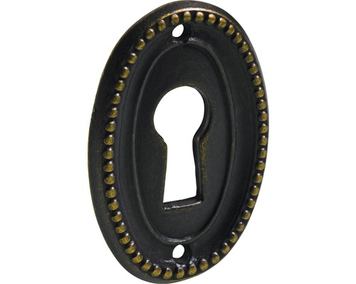 Schlüsselschild oval, brüniert