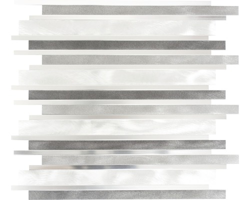 Aluminiummosaik grau glänzend 30x31 cm