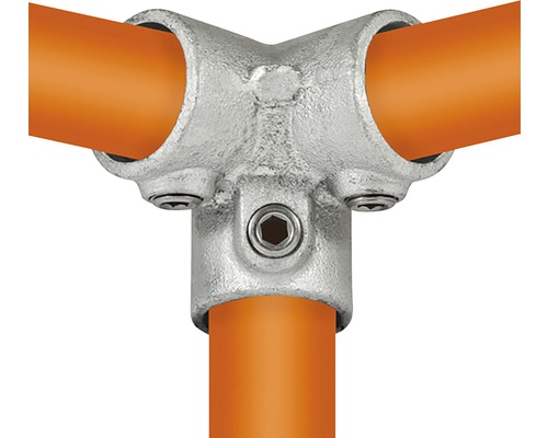 Dreiweg-Eckstück 90° Rohrverbinder für Gerüstholz-Stahlrohr Ø 33 mm