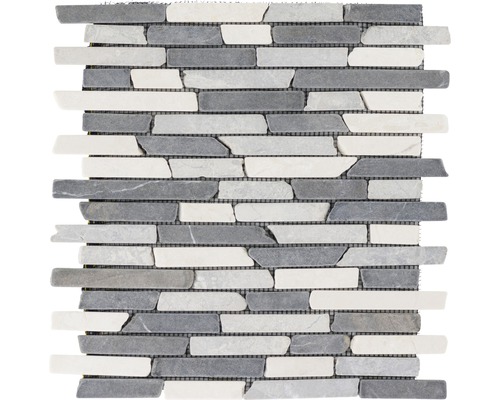 Marmor-Natursteinmosaik Slim Brick 30x30 cm