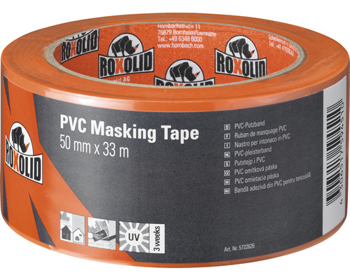 ROXOLID PVC Masking Tape Abdeckband Putzband Orange 50 mm x 33 m