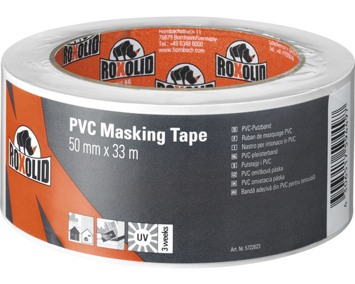 ROXOLID PVC Masking Tape Abdeckband Putzband weiss 50 mm x 33 m