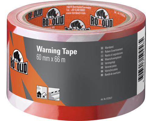 ROXOLID Warning Tape Warnband rot/weiss 60 mm x 66 m
