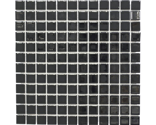 Keramikmosaik Quadrat uni CD144 schwarz glänzend 30x30 cm