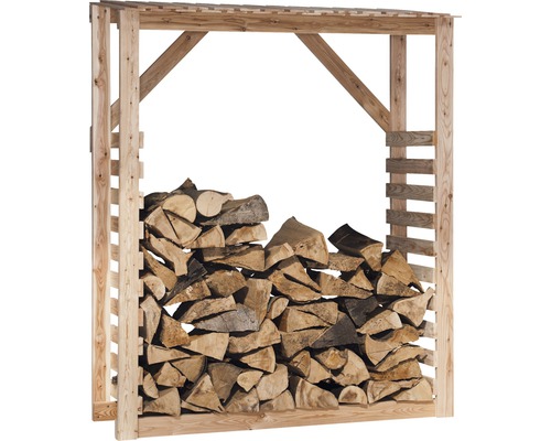 Abri pour bois de chauffage mélèze 150x60x180 cm naturel
