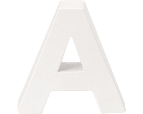Buchstabe A Pappe 10x3.5 cm weiss