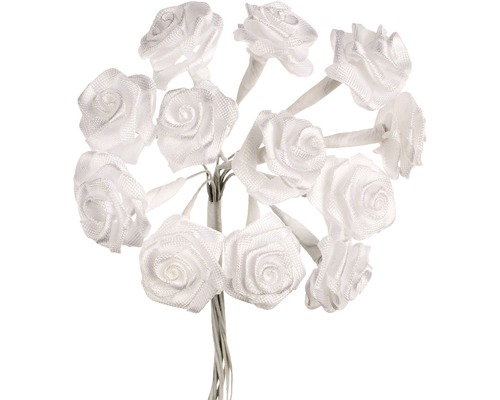 Floristikzubehör Dior-Röschen 12 Blüten weiss
