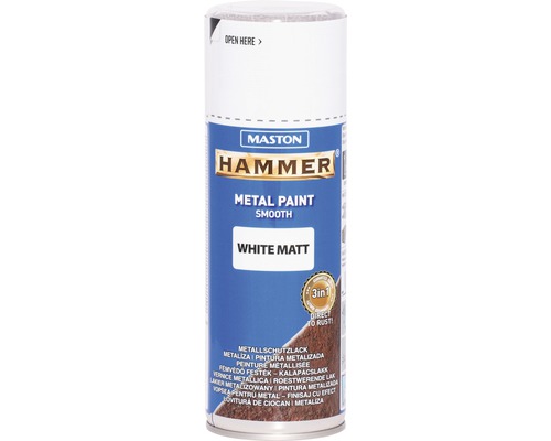 Maston Spray de protection pour métaux Hammer mat blanc 400 ml