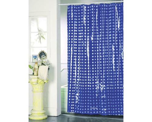 Rideau de douche bleu 240x200 cm - HORNBACH