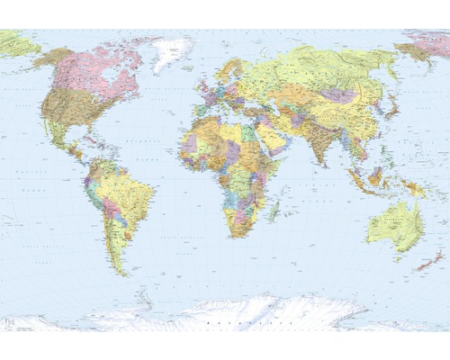 Fototapete Vlies World Map 4-tlg. 368x248 cm