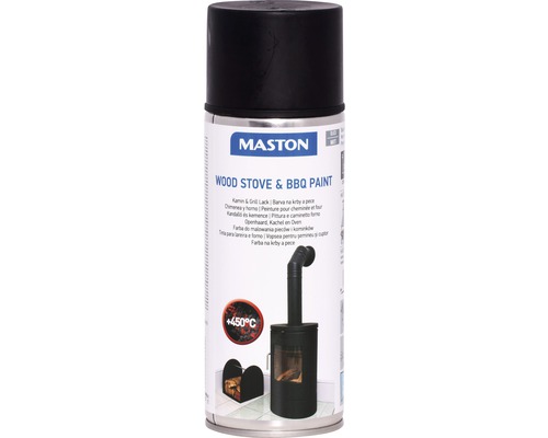 Maston Spray laque thermique cheminée & barbecue noir 400ml