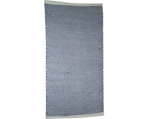 Fleckerlteppich Dakota Streifen graublau 65x130 cm
