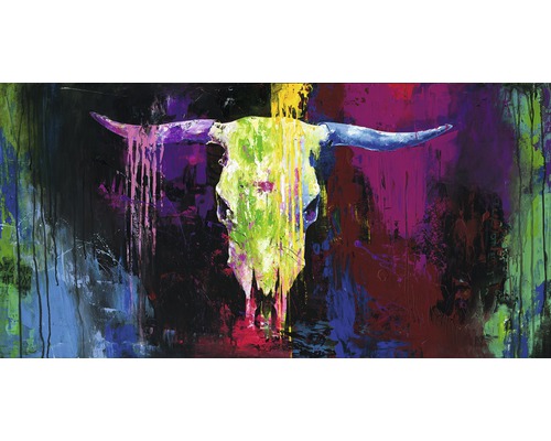 Leinwandbild Original Colourful Bull 60x120 cm